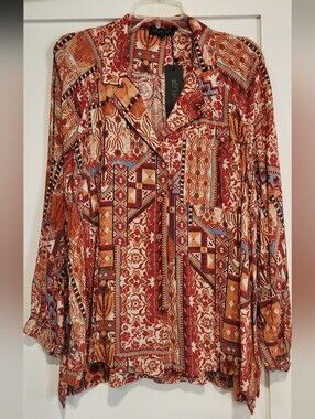 NWT Rachel Zoe Southwestern Patchwork Blouse